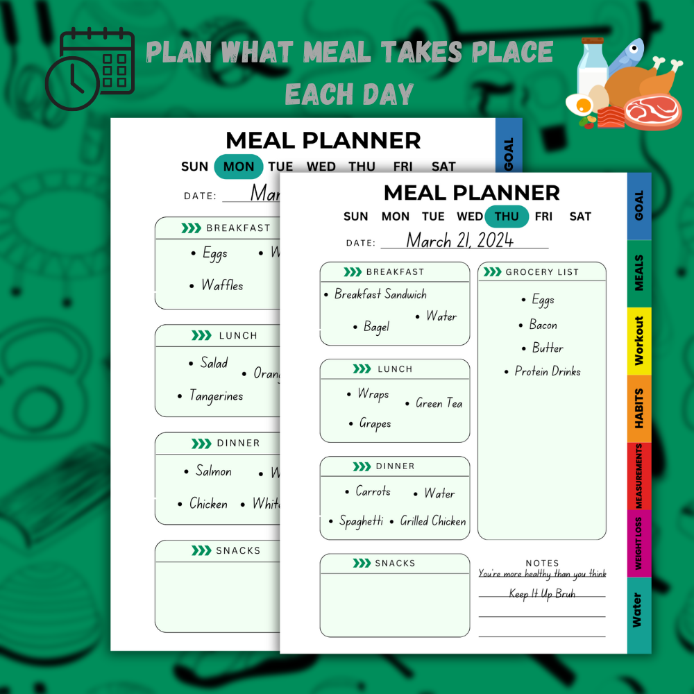 Fitness Journal Planner (Green)