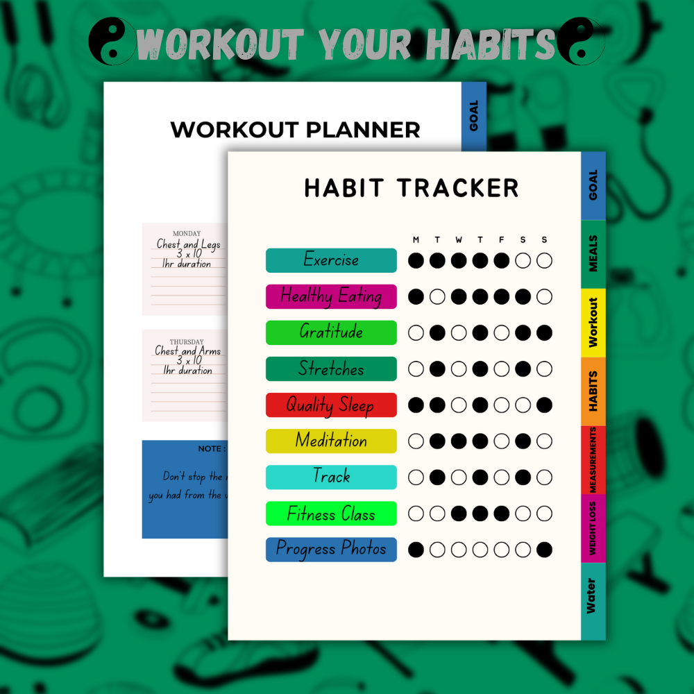 Fitness Journal Planner (Green)