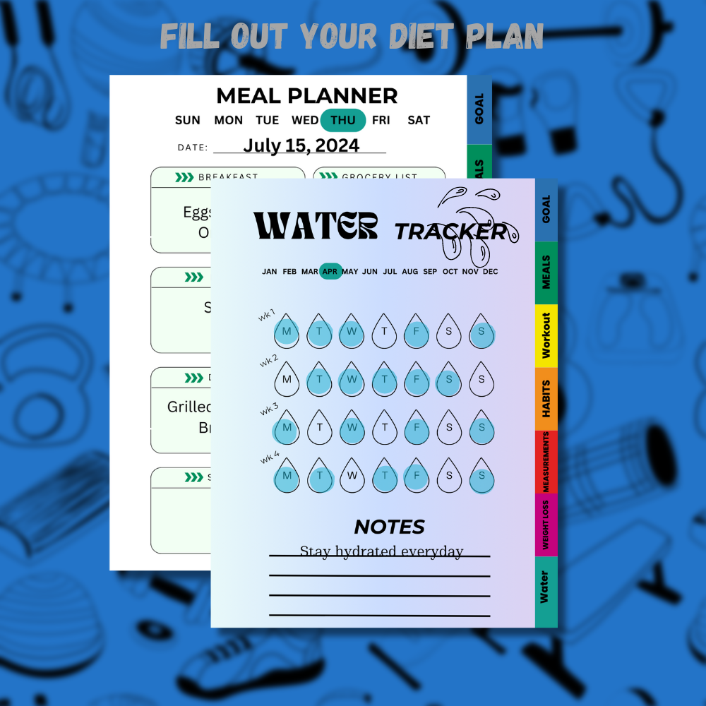 Fitness Journal Planner (Blue)