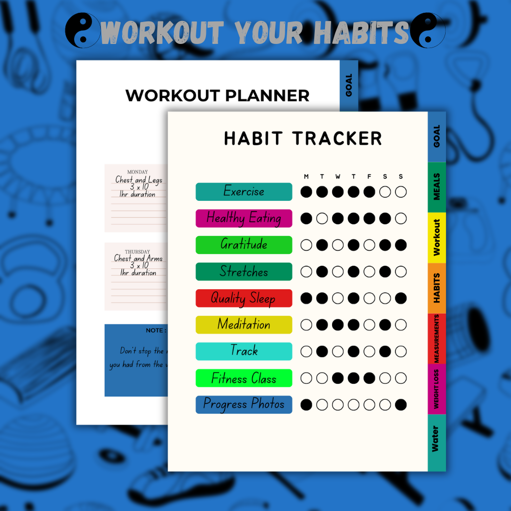 Fitness Journal Planner (Blue)