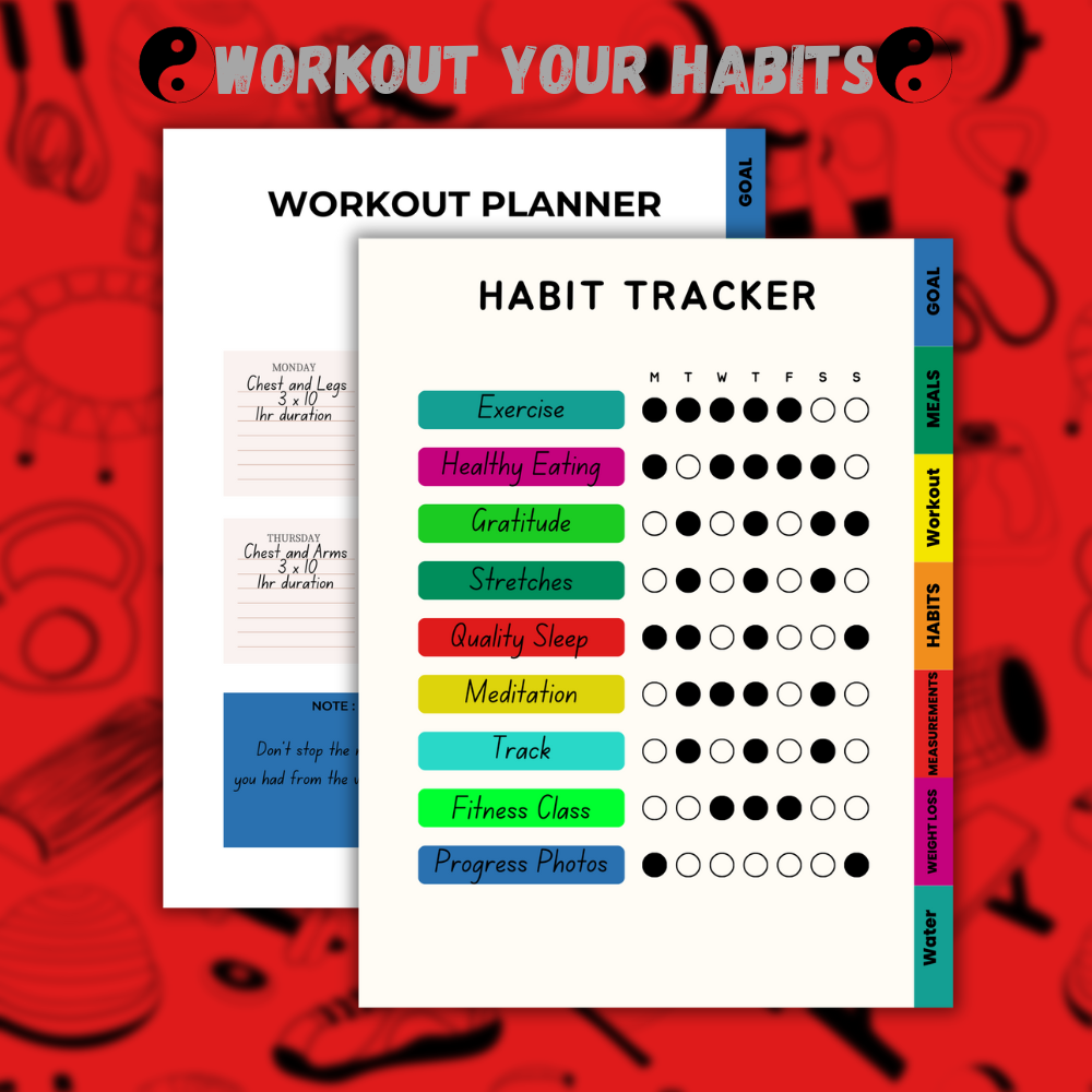 Fitness Journal Planner (Red)