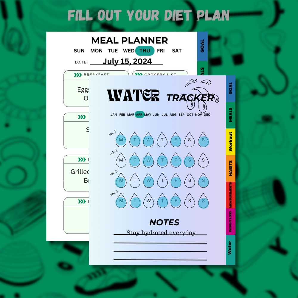 Fitness Journal Planner (Green)