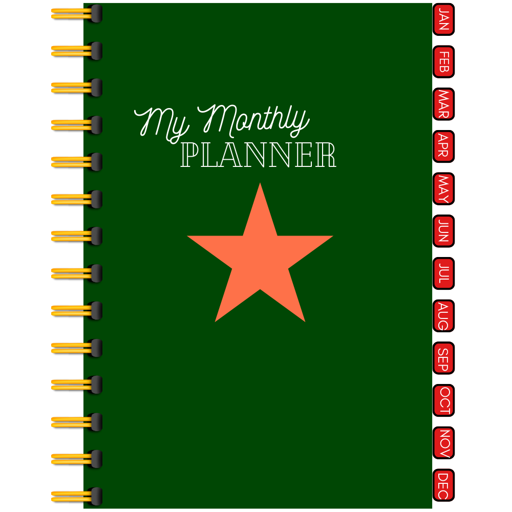 My Monthly Planner (Green & Orange)